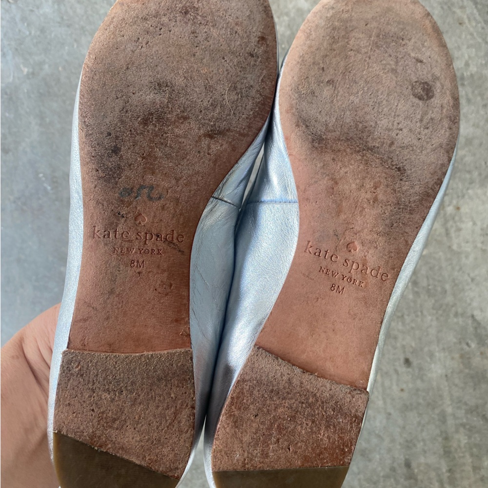 Kate Spade Metallic Silver Leather Footwear 8 - Picture 3 of 7